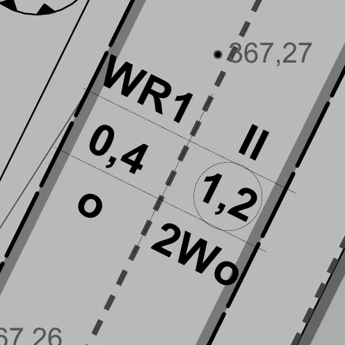 Nutzungsschablone des Baufelds WR1